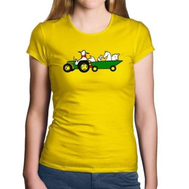 Imagem de Baby Look Algodão Fazendeiro - Foca na Moda, Amarelo, GGG