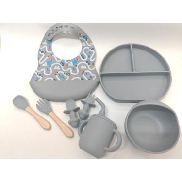 Imagem de Kit 8 Introdução Alimentar Silicone Talheres De Bebê SE506 - BUBULE SE