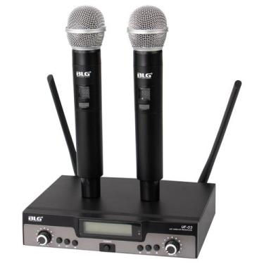 Imagem de Microfone BLG UF-03 - Sem Fio - 2 Microfones - Uhf - Preto