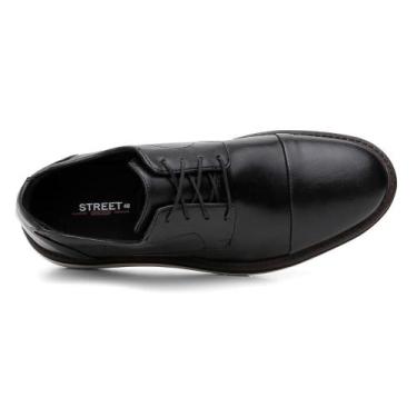 Imagem de Sapato Derby Masculino Couro Bico Redondo Liso Casual Macio - Delik, 4