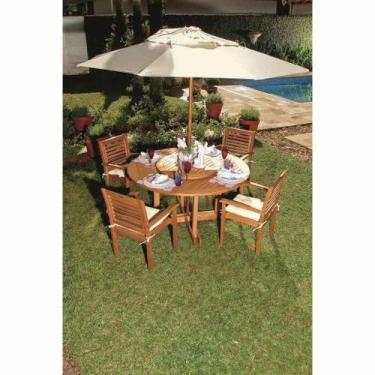 Imagem de Ombrelone Central Ipanema em Madeira Ø 2,40 m Mestra Móveis, Azul