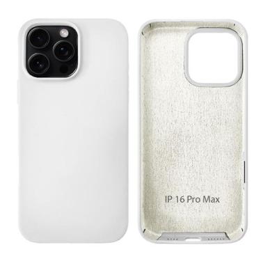 Imagem de Capinha Compatível com iPhone 16 Pro Max Silicone com interior aveluda