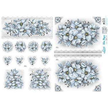 Imagem de Slim Paper Decoupage SPL1-002 Flores Cinza Lili Negrão 47,3x33,8cm - L