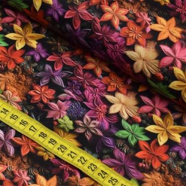 Imagem de Tecido Estampado Para Patchwork - 3D Vibrante 1 D517 (0,50x1,50) - Fab