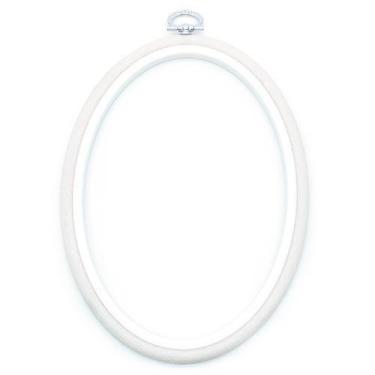 Imagem de Bastidor Flexível para Bordado Oval Branco - Nurge, 19CM