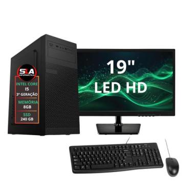 Imagem de Pc Computador Cpu Intel Core I5 3ª 8gb 240 Ssd + Monitor 19 - SLA COMP