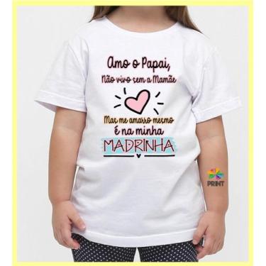 Imagem de Camiseta Infantil Me Amarro na Minha MADRINHA Est. Menina  - DINDA Zlp