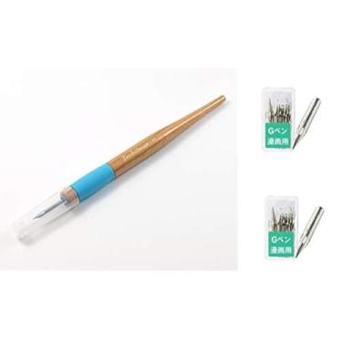 Imagem de Tachikawa Suporte de ponta de caneta Comic (T-40) + Zebra Comic G Model Chrome Pen 10 pontas (PG-6C-C-K) conjunto com 2