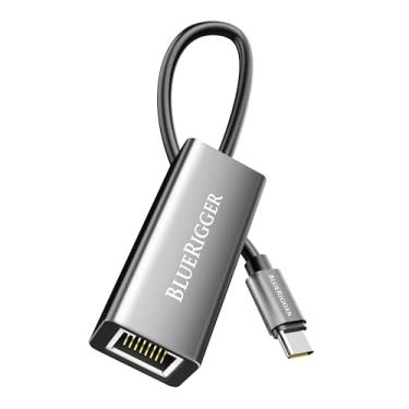 Imagem de BlueRigger Adaptador USB C para Ethernet (adaptador de rede LAN Gigabit Ethernet tipo C 1000Mbps, RJ45 para USB-C, USB 3.1, Thunderbolt 3/4) - Compatível com laptop, telefone, tablet, Nintendo Switch