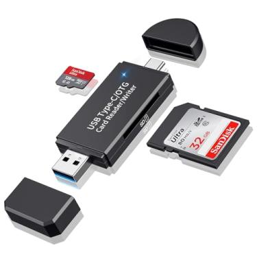 Imagem de Leitor de cartão SD USB 3.0 e USB C, adaptador de leitor de cartão micro SD para SD/Micro SD/SDHC/MMC, leitor de cartão de memória de alta velocidade compatível com MacBook Pro/Air, Chromebook