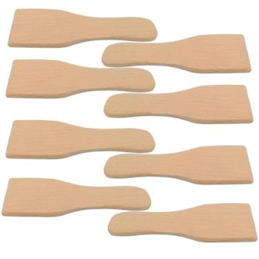 Imagem de 8 espátulas de raclette de madeira para frigideiras antiaderentes, raspador de manteiga, espátula de pizza, utensílios de cozinha para churrasqueiras de queijo, pizza, panqueca, fondue, bolo,