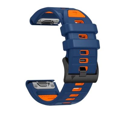 Imagem de BEFIA Pulseira de relógio de 26 mm para Garmin Fenix 8 51 mm 5x 6x pro 7x pro safira solar, quickfit 26 pulseiras de relógio para Garmin enduro tactix delta borracha azul laranja