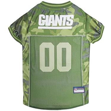 Imagem de Camiseta para cães NFL New York Giants camuflagem, GG. - Camiseta CAMO PET disponível em 5 tamanhos e 32 equipes da NFL. Camisa de caça para cães