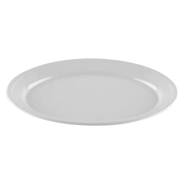 Imagem de Prato oval de melamina G.E.T. OP-912-W para servir, 30,5 x 21,6 cm, branco (conjunto de 12)