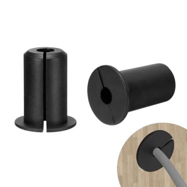 Imagem de HEYLEAYAR Kit de roteamento de cabos Starlink para orifício de parede de 9,5 cm, 2 peças de ilhós de parede de silicone para passagem de cabo Ethernet Starlink, acessórios de roteamento de cabos