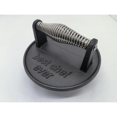 Imagem de JNXHON Kitchen Tools Best Chef eve Prensa para churrasqueira de ferro fundido resistente, prensa de hambúrguer, prensa de bacon, prensa de churrasco, prensa de carne, hambúrguer, esmagador, grelha,