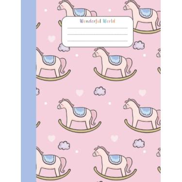 Imagem de Wonderful World: Composition Notebook Unicorn Wide Ruled Lined Paper Notebook Journal, Workbook for Teens Kids Students Girls for Home School College | 120 Pages - 7.44 x 9.69'