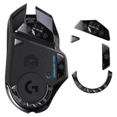 Imagem de immoenuc Patins de mouse de vidro para Logitech G502 Lightspeed Mouse sem fio para jogos, macio, durável, acessórios para mouse de jogo, fabricação de vidro temperado mais fino (padrão de impressão)