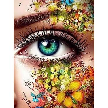 Imagem de 5D Diamond Painting Eye, Paint with Diamonds DIY Diamond Art Flower, Diymood Painting by Number Kits Full Drill Rhinestone for Home Wall Decor 30x40 cm