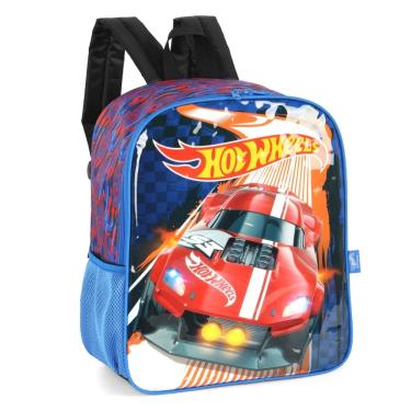 Imagem de Mochila De Costas Escolar Hotwheels Azul Carros Up4you