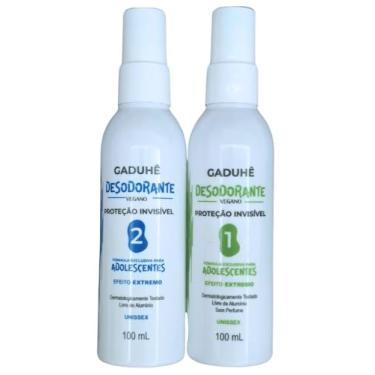Imagem de Gaduhé Desodorante Vegano para Adolescentes, Proteção Invisível, Efeito Extremo, Kit com 2 Unidades de 100 mL