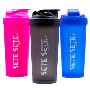 Imagem de Kit 3 Coqueteleira Shaker para Academia Whey 600ml 77 Esportes