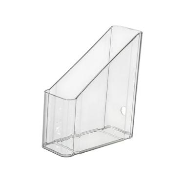 Imagem de IEUDNS Suporte de revista rack caixa de armazenamento livro bin desktop suprimentos papelão livro organizador arquivo titular para sala de aula livro, Claro