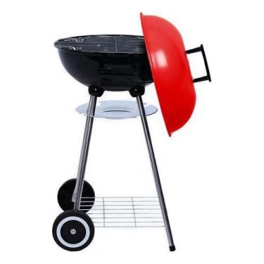 Imagem de Churrasqueira Móvel Portátil Com Rodas 44cm Grande Carvão - ABM, Preto