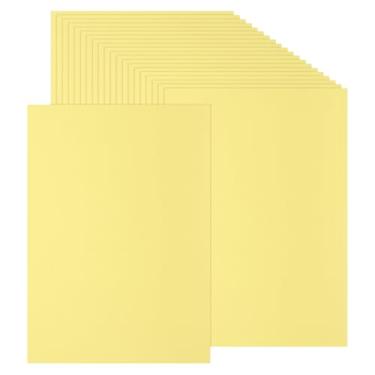 Imagem de PATIKIL 100 folhas de papel cartão colorido, tamanho A4, 230 g/m², papel colorido impresso para artesanato, scrapbook, decoração de festa, amarelo claro