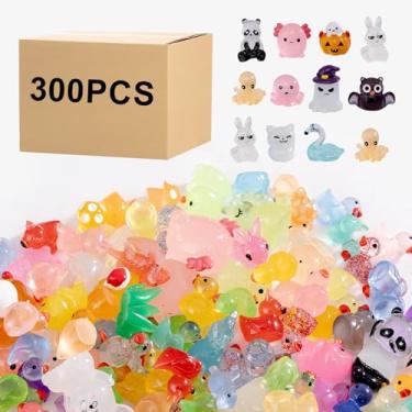 Imagem de jrootouh Pacote com 300 mini animais pequenos estatuetas de galinha a granel para decoração de casa de bonecas em miniatura, acessórios de decoração de jardim, aquário em vaso, enfeite de festa,