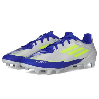 Imagem de Adidas Unissex-adulto F50 Club Messi Firm Ground/Multi Ground, Prata metálico/amarelo solar/azul lúcido, 13 Women/12 Men