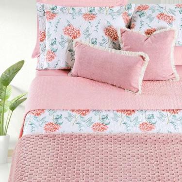 Imagem de Cobre Leito Casal Padrão Matelado Percale 200 Fios Cotton - Bia Enxova