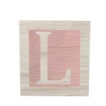 Imagem de Cubo Rosa Letra Branca com Aplique Festa Chá de Bebê Decoração 8x8x8 C