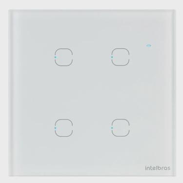 Imagem de Interruptor Smart Touch Wi-Fi Izy com 4 Teclas Branco - Intelbras - ews 1004