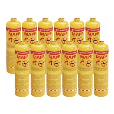 Imagem de Kit 12 Gás Mapp Pro R35539 Rothenberger Para Maçarico 400g