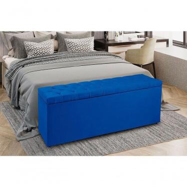 Imagem de Recamier Baú 1,60m Madrid Suede Azul Marinho