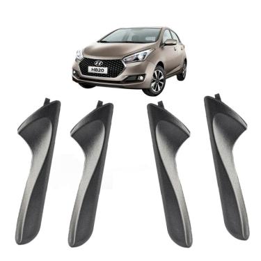 Imagem de Kit 4 Maçanetas Interna Cinza Puxador Hb20 Hb20s 12 A 19 - Un - 4 f103