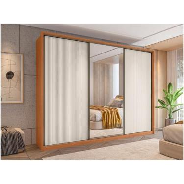 Imagem de Guarda-roupa Casal com Espelho 6 Gavetas 3 Portas de Correr Caemmun Sp
