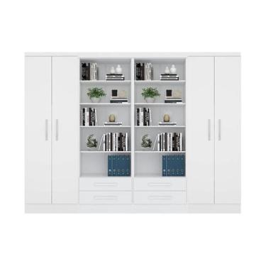 Imagem de Estante com Livreiro e Multiuso Branco - FdECOR - Qmovi