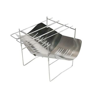 Imagem de Churrasqueira para uso ao ar livre, mini aço inoxidável, fogão, acampamento, churrasqueira, dobrável, carvão, churrasqueira