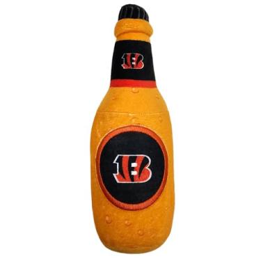 Imagem de Garrafa de cerveja NFL Cincinnati Bengals Brinquedo de pelúcia para cães e gatos - Brinquedo de pelúcia mais fofo para cães e gatos com um belo nome/logotipo do time de futebol americano