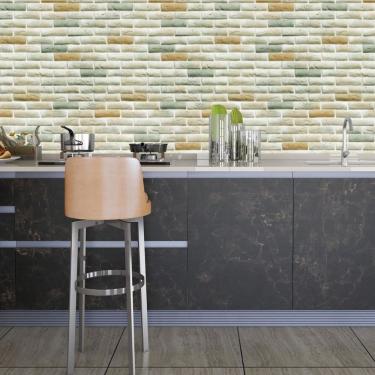 Imagem de Papel De Parede Adesivo Tijolinho Lavável Sala Quarto Cozinha