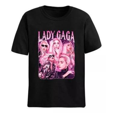 Imagem de Camiseta Básica Unissex Lady Gaga Cantora Americana Stefani - Loja Din
