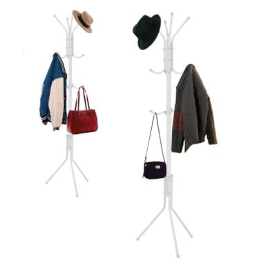 Imagem de Cabideiro De Chão Cabide Organizador Para Roupas Desmontável Reforçado Organização Resistente Multifuncional(BRANCO)