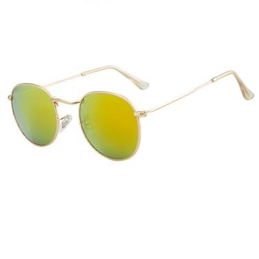 Imagem de HPIRME Óculos de sol vintage de metal, masculino, feminino, ao ar livre, gradiente, protetor solar, redondo, 19, tamanho único