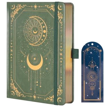 Imagem de TIEFOSSI Bullet Dot Journal, 160 gsm 190 páginas numeradas, diário para trabalhar e desenhar, A5 diário de couro de capa dura para escrever mulheres e homens