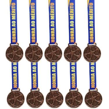 Imagem de Kit 100 Medalhas, Medalha Premiação Personalizada Honra ao Mérito, 55m