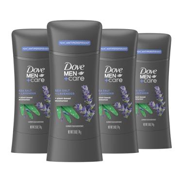 Imagem de Dove Desodorante antitranspirante masculino + Care Sal marinho e lavanda selvagem desodorante inspirado natural para homens, 74 g, 4 unidades