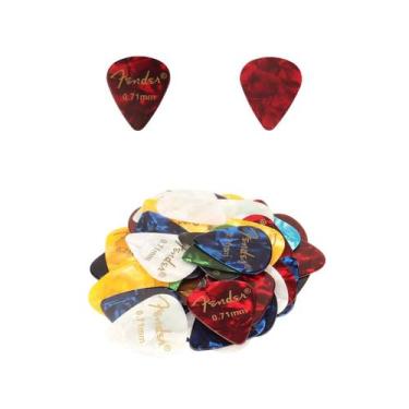 Imagem de Kit 10 Palhetas Fender 0,71mm Violão Guitarra Baixo Ukulele Cavaco