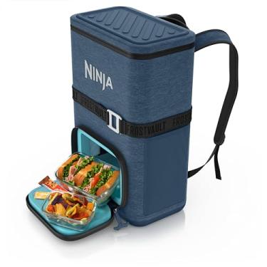 Imagem de Ninja | Refrigerador de mochila | Refrigerador macio FrostVault Go 24 latas | Zíper à prova de vazamento com abridor de latas embutido, 2 bolsas de gelo e gaveta de armazenamento a seco | para